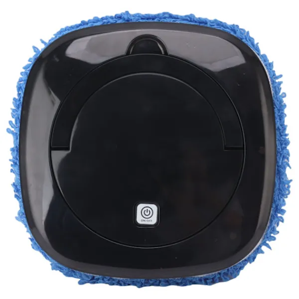 Städmaskiner-Automatisk golvmoppningsrobot med vattentank Dammsugare och mopprengöring Svart