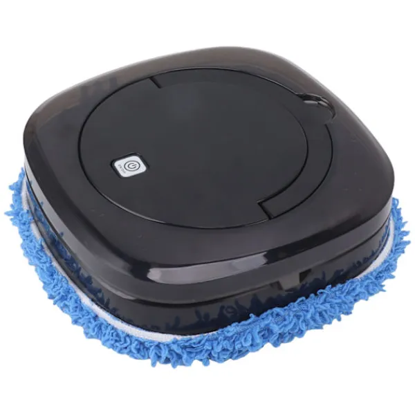 Städmaskiner-Automatisk golvmoppningsrobot med vattentank Dammsugare och mopprengöring Svart