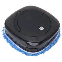 Städmaskiner-Automatisk golvmoppningsrobot med vattentank Dammsugare och mopprengöring Svart