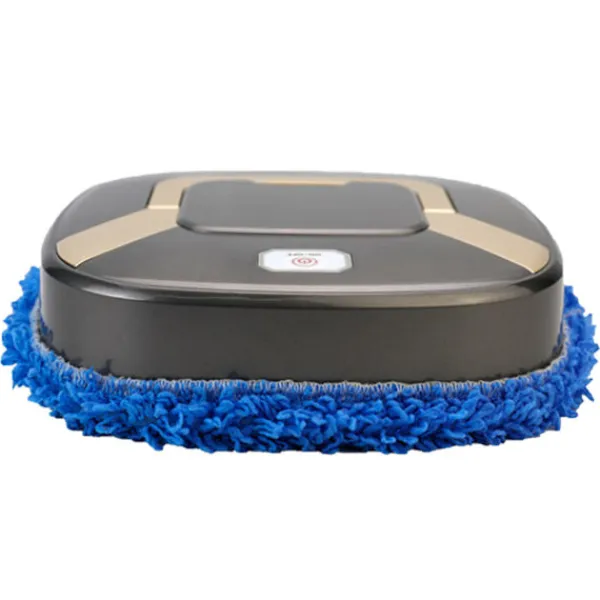 Städmaskiner-Automatisk mopprengörare ABS Inbyggt litiumbatteri Våt Torr Moppning Laddningsrobot Hem Silvergrå