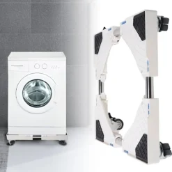 Tvättmaskiner-Automatisk Tvättmaskin Basfäste med Broms 8 Hjul Kylskåpsstöd Rack 1 Styck