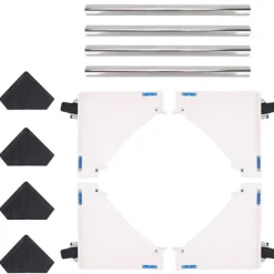 Tvättmaskiner-Automatisk Tvättmaskin Basfäste med Broms 8 Hjul Kylskåpsstöd Rack 1 Styck