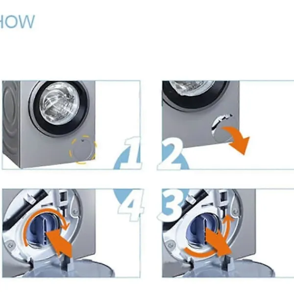 Tvättmaskiner-Avloppsplugg för Siemens, Bosch Wm1095/1065 Wd7205 Tvättmaskin Vit
