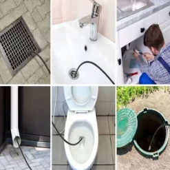 Rosfix Högtryckstvättar-Avloppsrensarslang 20M M22 för Hogtryckstvätt – Utbytbar Munstycke | Max 200 Bar | Kompatibel med Karcher K4, K5, K7