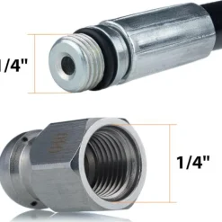 Rosfix Högtryckstvättar-Avloppsrensarslang 20M M22 för Hogtryckstvätt – Utbytbar Munstycke | Max 200 Bar | Kompatibel med Karcher K4, K5, K7