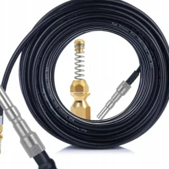 Rosfix Högtryckstvättar-Avloppsslang 10 M för Högtryckstvätt – Mässingsfjädermunstycke | 200 Bar | Kompatibel med Kranzle D12, Nilfisk Alto