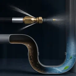 Rosfix Högtryckstvättar-Avloppsslang 10 M för Högtryckstvätt – Mässingsfjädermunstycke | 200 Bar | Kompatibel med Kranzle D12, Nilfisk Alto