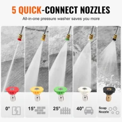 DUOKU Högtryckstvättar-Bensin Högtryckstvätt--3500 PSI 2,6 GPM-Aluminumpump-Set med 5 Munstycken-med Metallvagn