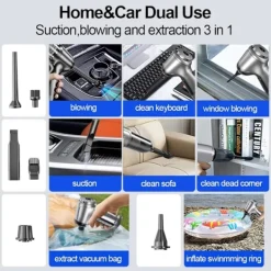 Dammsugare & Tillbehör-Bil dammsugare 95000PA trådlös bärbar dammsugare bil hem stark sug handhållen