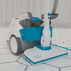 BLACK + DECKER Ångtvättar-BLACK+DECKER - BHSMP2314-QS - Multifunktions slädångrengörare 2300W - Tank: 1,2L - Kabel: 8m - 14 tillbehör Vit, blå, grå