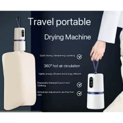 Torktumlare-Bärbar Elektrisk Torktumlare 200W med Torkpåse & Krok, Perfekt för Resenärer