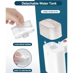 Ångtvättar-Bärbar Handhållen Klädstrykare - Snabb Uppvärmning, med Borste & Mätkopp - Rynkremover för Hemmet, Kontoret och Resor