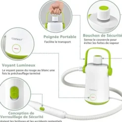 COSTWAY Ångtvättar-Bärbar Handhållere Steam Cleaner 1000W Sängbuggar - 300ml Tank 10 Tillbehör Temperatur 95°C 3 Bar