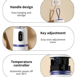 Torktumlare-Bärbar klädtork, kompakt elektrisk klädtork, multifunktionell mini-klädtork, lämplig för resor, husbilar och lägenheter.