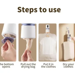Torktumlare-Bärbar klädtork, kompakt elektrisk klädtork, multifunktionell mini-klädtork, lämplig för resor, husbilar och lägenheter.