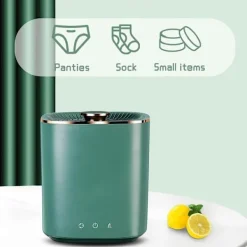 Tvättmaskiner-Bärbar Kompakt Mini Tvättmaskin, Personlig Klädtvättmaskin, Liten Bärbar Tvättmaskin kompatibel med Studentboende, (Grön)