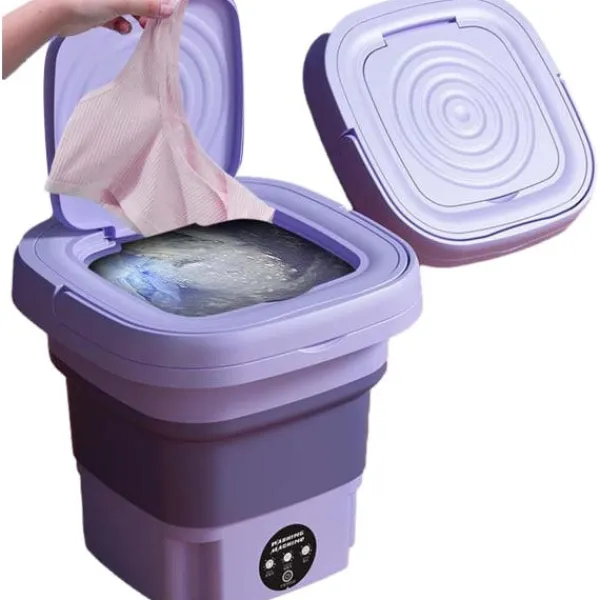 Tvättmaskiner-Bärbar 8L Hopfällbar Mini Tvättmaskin, Mini Tvättmaskin och Centrifugering