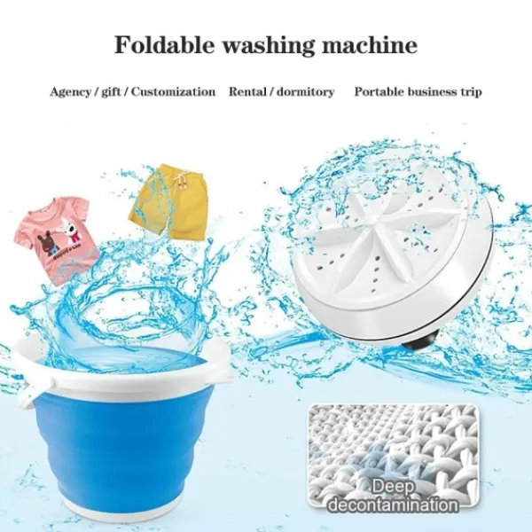 Hommy Tvättmaskiner-Bärbar tvätt maskin mini vikbar tvätt maskin ultraljud rengöring