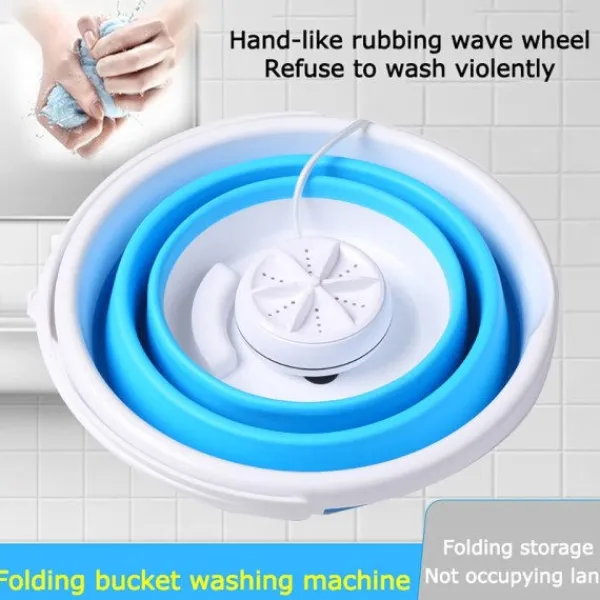 Hommy Tvättmaskiner-Bärbar tvätt maskin mini vikbar tvätt maskin ultraljud rengöring