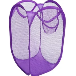 Cl Tvättillbehör-Bärbar Tvättkorg för Smutsig Tvätt, Vikbar Förvaringskorg för Hushåll, Lila