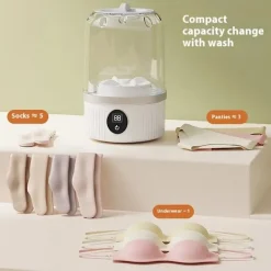 Tvättmaskiner-Bärbar Tvättmaskin - Trådlös - Uppladdningsbar - För Delikata Underkläder - Kompakt
