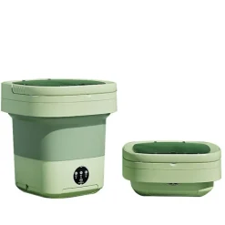 Tvättmaskiner-Bärbar tvättmaskin, 11L 2-i-1 hopfällbar tvättmaskin och centrifug