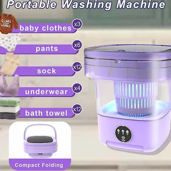 Tvättmaskiner-Bärbar Tvättmaskin, 11L 2-i-1 Hopfällbar Tvättmaskin och Torktumlare-FS3-