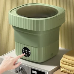 Tvättmaskiner-Bärbar Tvättmaskin, 11L 2-i-1 Vikbar Tvättmaskin, Djuprengöring, Bekväm och Snabb Lila purple