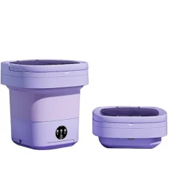 Tvättmaskiner-Bärbar Tvättmaskin, 11L 2-i-1 Vikbar Tvättmaskin och Centrifug {GKS} purple