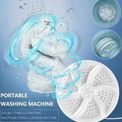 Tvättmaskiner-Bärbar tvättmaskin, mini tvättmaskin, mini diskmaskin Turbo med USB, lämplig för hemmakontor, resor, studentboende, husbil, lägenhet vit