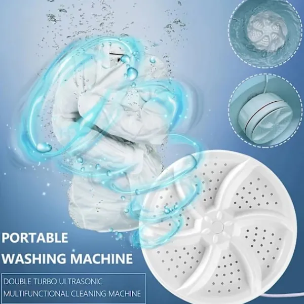 Tvättmaskiner-Bärbar tvättmaskin, mini tvättmaskin, mini diskmaskin Turbo med USB, lämplig för hemmakontor, resor, studentboende, husbil, lägenhet vit