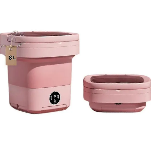 Tvättmaskiner-Bärbar Tvättmaskin, Mini Tvättmaskin, Kapacitet Vikbar Tvättmaskin. Djup Rengöring Av Underkläder, Kläder Rosa Eu-kontakt