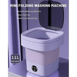 Tvättmaskiner-Bärbar Tvättmaskin, Mini Tvättmaskin, Kapacitet Vikbar Tvättmaskin. Djup Rengöring Av Underkläder, Kläder Rosa Eu-kontakt