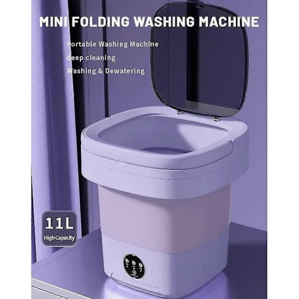 Tvättmaskiner-Bärbar Tvättmaskin, Mini Tvättmaskin, Kapacitet Vikbar Tvättmaskin. Djup Rengöring Av Underkläder, Kläder Rosa Eu-kontakt