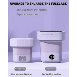 Tvättmaskiner-Bärbar Tvättmaskin, Mini Tvättmaskin, Kapacitet Vikbar Tvättmaskin. Djup Rengöring Av Underkläder, Kläder Rosa Eu-kontakt