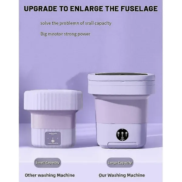 Tvättmaskiner-Bärbar Tvättmaskin, Mini Tvättmaskin, Kapacitet Vikbar Tvättmaskin. Djup Rengöring Av Underkläder, Kläder Rosa Eu-kontakt