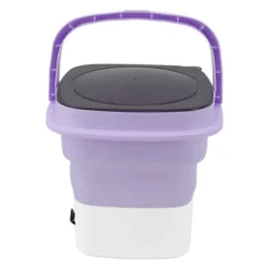 Tvättmaskiner-Bärbar Tvättmaskin Vikbar Mini Liten Bärbar Tvättmaskin för Lägenhetstvätt Resor 100‑240V EU-kontakt Lila