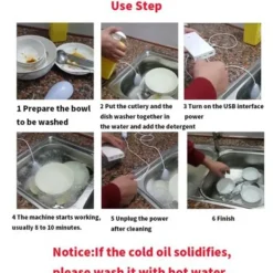 Tvättmaskiner-Bärbar Ultraljudstvättmaskinrengörare för Utomhusresor Mini