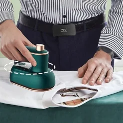 unbranded Strykjärn-Bärbart sladdlöst 2-i-1 mini-resejärn för lätta tyger med justerbart handtag [JSR]