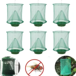 DMstore Skadedjur & Insekter-Buggmedel Utomhus 6-pack Ranch Flugfångare, Återanvändbar Flugbur