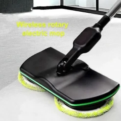 Städmaskiner-[CA] Elektrisk golvrengörare med roterande mopp, skrubber, polermaskin, golvrengöringsverktyg two blue