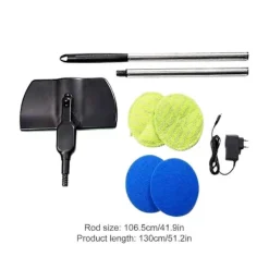 Städmaskiner-[CA] Elektrisk golvrengörare med roterande mopp, skrubber, polermaskin, golvrengöringsverktyg two blue