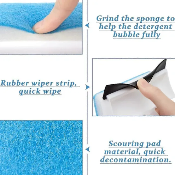 Fönsterrengöring-{CACA}2-i-1 Rengöringsborste, Ow Squeee med Svamp, Rengöringsverktyg för S, , Kakel, Bilglas (2 st)