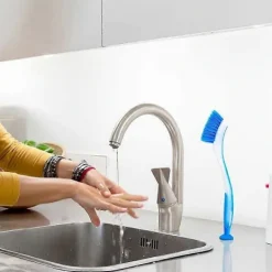Rengöringsmedel-{ca}Diskborste i plast med sugkopp, 3-pack | Diskborstar för rengöring av diskbänkar, disk och kastruller--