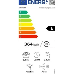 COSTWAY Tvättmaskiner-Mini tvättmaskin med centrifugering 3,5 kg Auto 240W med uttorkningsfunktion Kontrollpanel för lägenheter