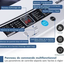 COSTWAY Tvättmaskiner-Tvättmaskin Automatisk 10 Program Kapacitet Tvätt 4,5 kg LED-display Tvättmaskin Vatten- och Energibesparing