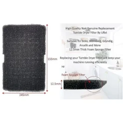 Torktumlare-Cylinda Torktumlare Evaporator Filter Svamp 2964840100 2-pack