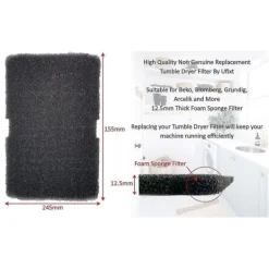 Torktumlare-Cylinda Torktumlare Kondensorfilter Svamp 2964840100 2-pack