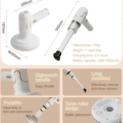 Dammsugare & Tillbehör-Dammsugare mot kvalster med UV-ljus, 3-i-1 trådlös uppladdningsbar dammsugare mot kvalster för madrasser, soffa, bil