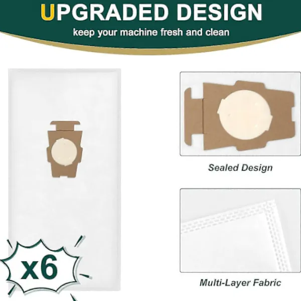 Dammsugare & Tillbehör-Dammsugarpåsar - Passar Kirby-modeller Sentria, Avalir, Ultimate G-serien (6-pack)